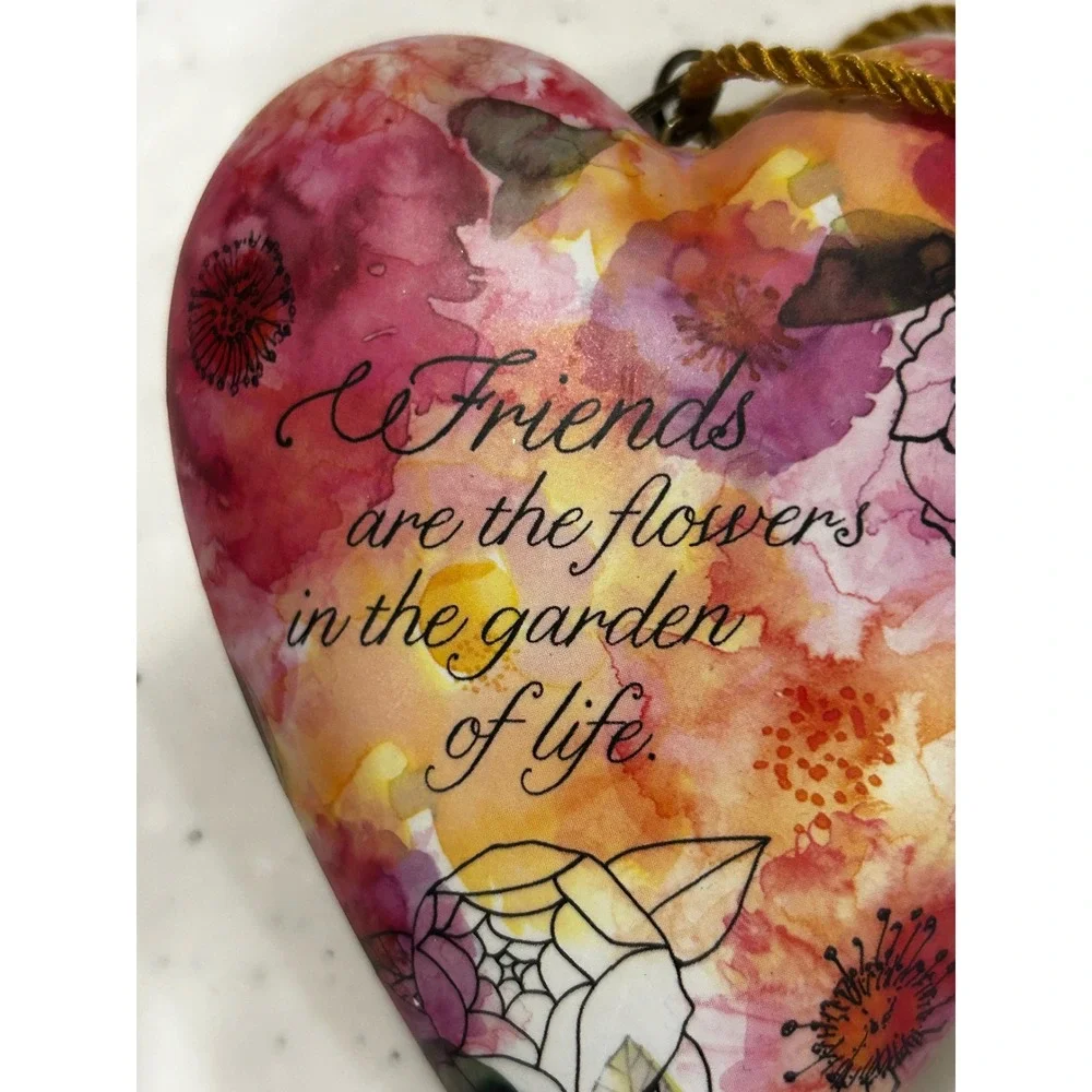 Margaret Berg Art Heart Friends are the Flowers Garden of Life Floral Decor Key